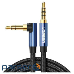 Кабель мультимедійний 3.5mm M to 3.5mm M 1.0m 90 corner AV112 blue Ugreen (60179)