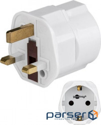 Power adapter IEC(EuroPlug)-(UK) F/M, adapter 3x pin 5A, white (75.04.5353-50)