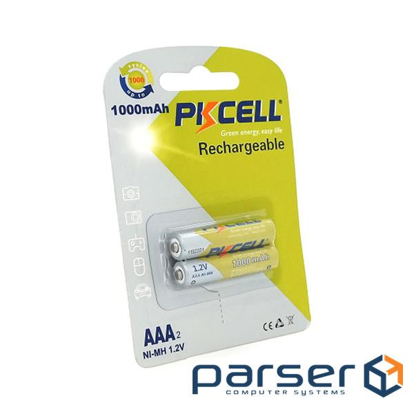 Акумулятор PKCELL 1.2V AAA 1000mAh NiMH Rechargeable Battery, 2 штуки в блистере ц (PC/AAA1000-2BR)