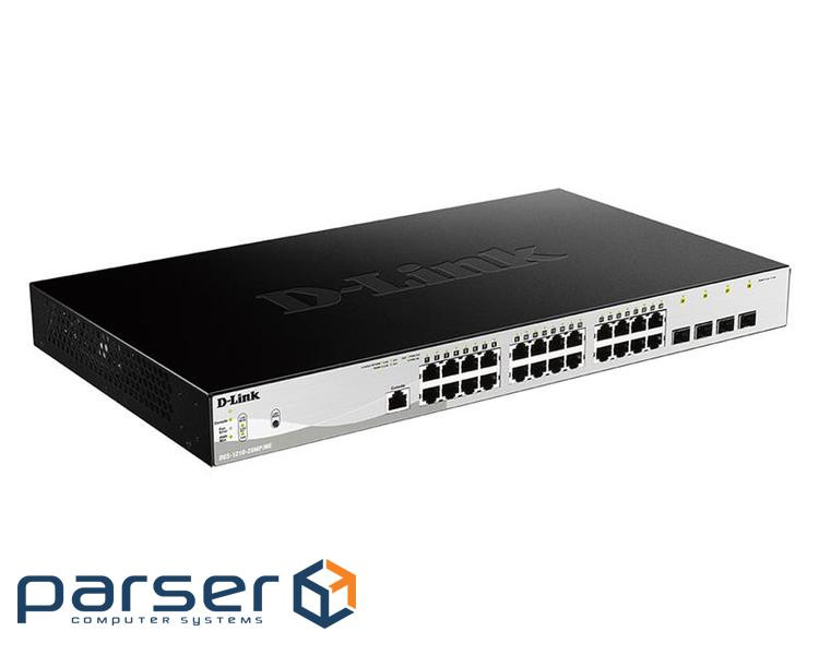 Коммутатор D-Link DGS-1210-28MP/F4A (24x1GE PoE, 4xSFP 1G, PoE бюджет 370W, (DGS-1210-28MP/F4A_OEM)