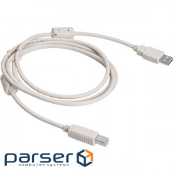 Cable VOLTRONIC USB 2.0 AM/BM, 0.8m, 1 ferrite, white (YT-AM/BM-0.8W)