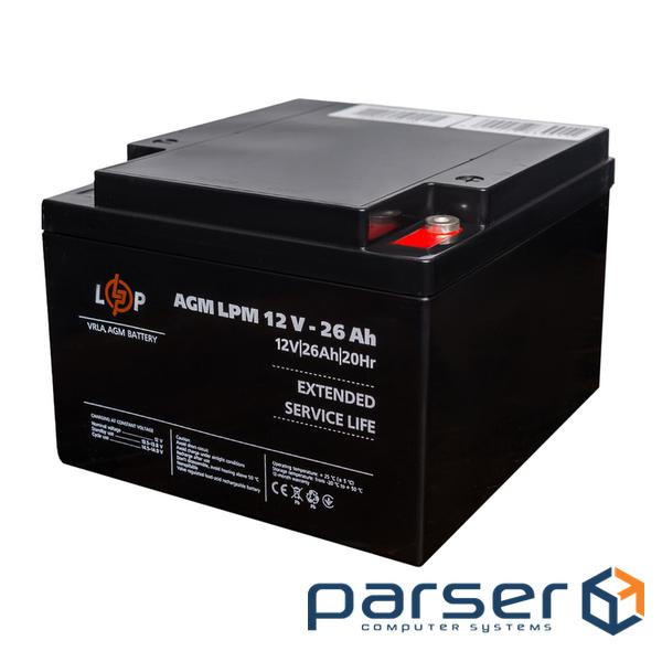 Акумулятор AGM LPM 12V - 26 Ah під болт М 5 (22883)