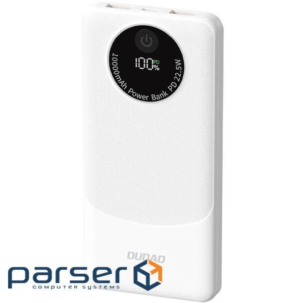 УМБ Dudao 10000mAh K12 22,5W PD,QC 2xUSB-A,USB-C In/Out White (6976625333875)