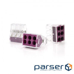 Clamp terminal 6-wire WAGO K773-106 for junction boxes, 6-pin, transparent violet 
