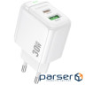 Зарядний пристрій BOROFONE BAS45A 1xUSB-C PD30W + 1xUSB QC3.0 white (6941991113871)