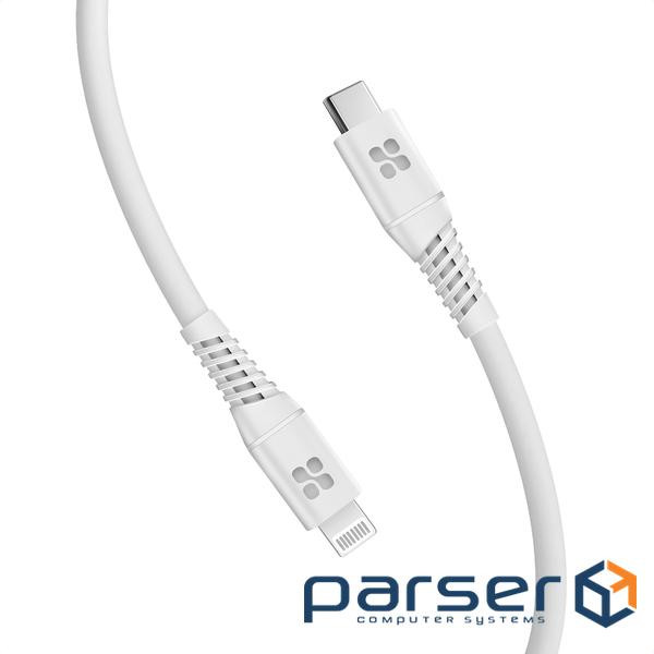 Кабель Promate USB Type-C - Lightning (M/M), 3 A, 20 W, 1.2 м, PowerLine-Ci1 (powerline-ci120.white)