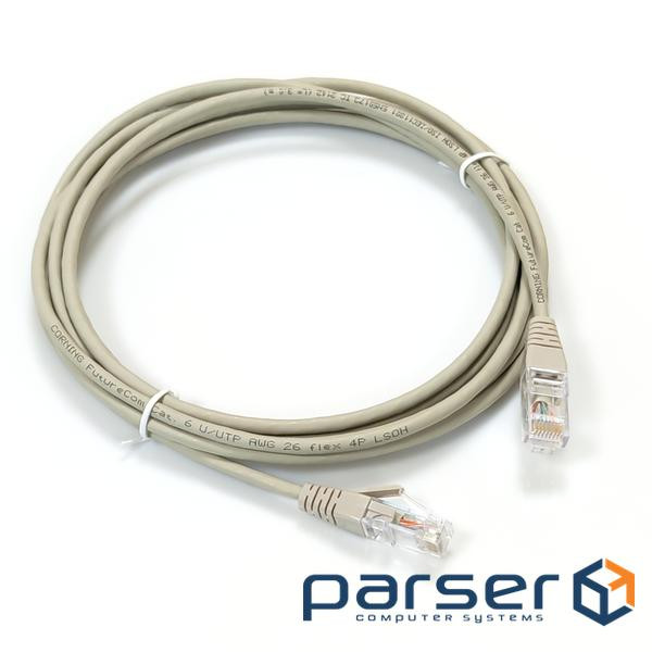 Патч-корд кат. 6, 26AWG Slim, D4мм, RJ45-RJ45, сірий, 5 м, U/UTP, LSZH, Corni (CCAVGE-D1002-A050-C0) , U/UTP, LSZH, Corni (CCAVGE-D1002-A050-C0)