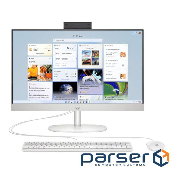 Моноблок 23.8" HP 24-cr0001ua AiO Ryzen 7 7730U/16Gb/SSD512Gb/WiFi/Cam/KBD/DOS/Shell White (95Z23EA)