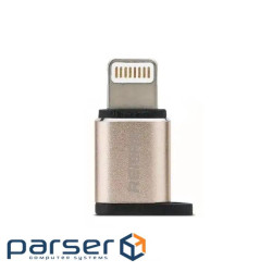 Адаптер Remax RA-USB2 Visual microUSB-Lightning Gold (6954851289814)
