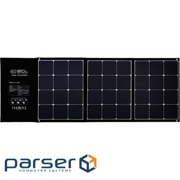 Портативна сонячна панель ECL 120W 1xUSB-C, 2xUSB-A (EC-SP120WBV) (PB930661)