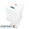 СЗУ Proove Pure GaN Plus 30W (Type-C + USB) white (WCPU30111202)