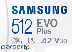 Memory card MICRO SDXC EVO+ 512GB V30 W/A MB-MC512KA/EU SAMSUNG