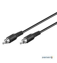 Кабель відео-сигнальний RCA M/ M 2.0m, 2xShielded D=4.0mm ромашка, Standart, черный (75.05.0038-100)