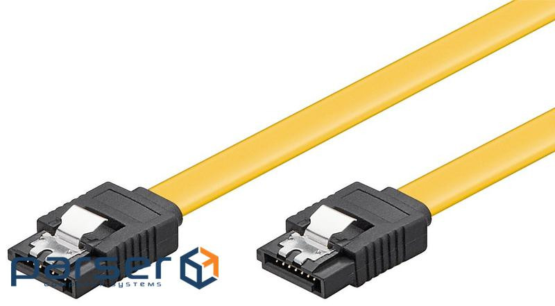 Кабель накопичувача SATA 7p M/M 0.3m, прямий 6Gbps L-Type Latch, жовтий (75.09.5019-1)