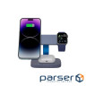 Зарядний пристрій Canyon wireless charger HEXAGON WCS-310 3in1 DarkGrey/Blue (CNS-WCS310DGBL)