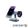 Зарядний пристрій Canyon wireless charger HEXAGON WCS-310 3in1 DarkGrey/Blue (CNS-WCS310DGBL)