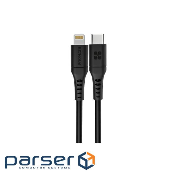 Кабель Promate PowerLink USB Type-C - Lightning (M/M), 1.2 м , Black (powerlink-120.black)
