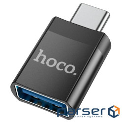 Адаптер HOCO UA17 Type-C male to USB female USB3.0 adapter Black (6931474762016)