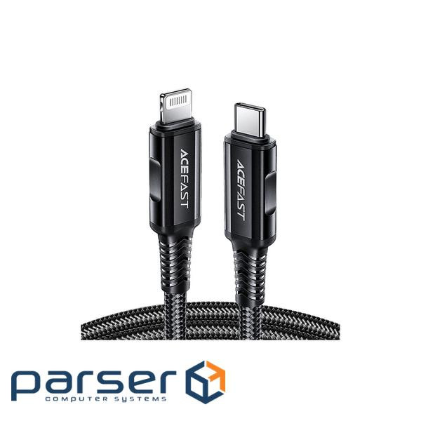 Кабель ACEFAST C4-01 Type-C to iP 3A, 30W, 1.8m, nylon, zinc connectors, Black (AFC4-01B)