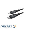 Кабель ACEFAST C4-01 Type-C to iP 3A, 30W, 1.8m, nylon, zinc connectors, Black (AFC4-01B)