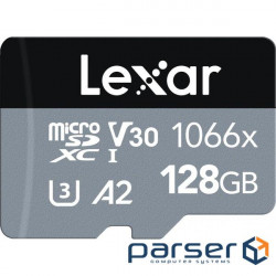 LEXAR Professional 1066x 128GB microSDHC/ microSDXC UHS-I Card SILVER Series wit (LMS1066128G-BNANG)