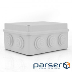 Коробка розподільна зовнішня YOSO 150x110x70 IP65 колір білий, 10 отворів, соски в комплекті (14105) (14105)