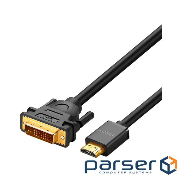Кабель мультимедійний HDMI M to DVI M 1.5m HD106 black Ugreen (11150)