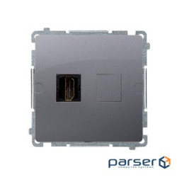 Розетка Basic 1xHDMI, сталь inox (BMGHDMI.01/21)