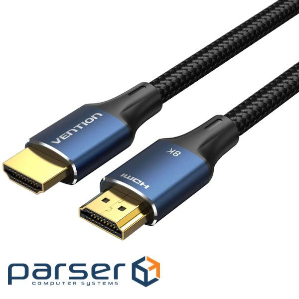 Кабель HDMI M - M, 1.5 м, V2.1, 8K 60Гц обплетення, Blue Aluminum Alloy Type Vention (ALGLG)