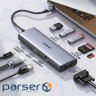 Концентратор Ugreen USB3.1 Type-C to HDMI/VGA/USB 3.0х3/RJ45/SD/TF/PD/35мм TRRS 100W 10-in-1 (15601)