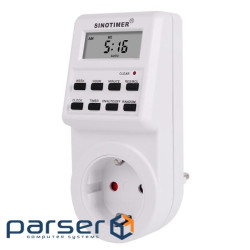 Розетка з цифровим таймером. Sinotimer TM516, 16A, 3000W, 230V (YT-TM516)