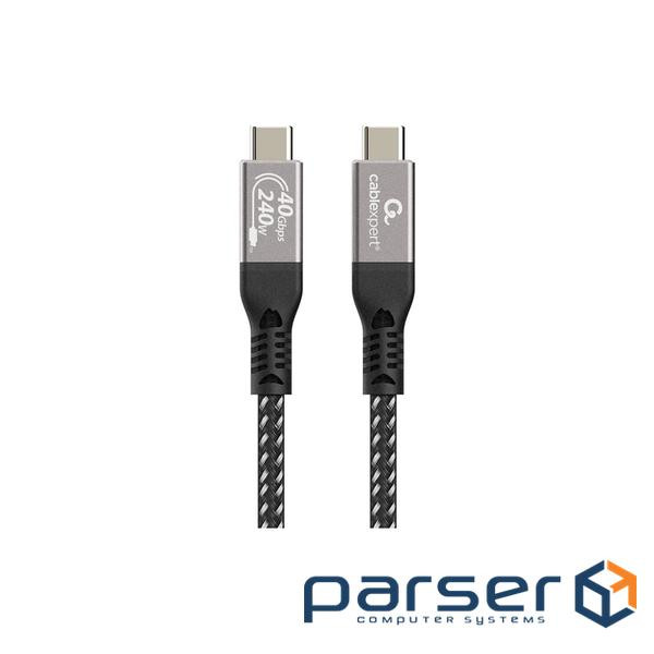 Кабель Cablexpert CCBP-USB4-CMCM240-0.5M, преміум якість, USB4, C-тато/C-тато, 0,5 м.