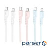 Cable HOCO X97 Crystal Color USB-A to Lightning 1m White (6931474799791)