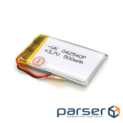 Літій-полімерний акумулятор 4*25*40mm (Li-ion 3.7В 500мА&middot,год) (042540) ) (042540)