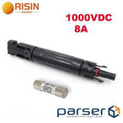 Роз&apos,єм RISIN MC4, під вбудований плавкий запобіжник, 8А,1000 В (MC4-bif / 1000 / 8) (MC4-bif / 1000 / 8)