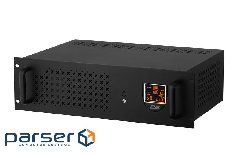 Джерело безперебійного живлення 2E RE2000, 2000VA/1200W, RM 3U, LCD, USB, 3xSchuko (2E-RE2000) 2E RE2000, 2000VA/1200W, RM 3U, LCD, USB, 3xSchuko (2E-RE2000)