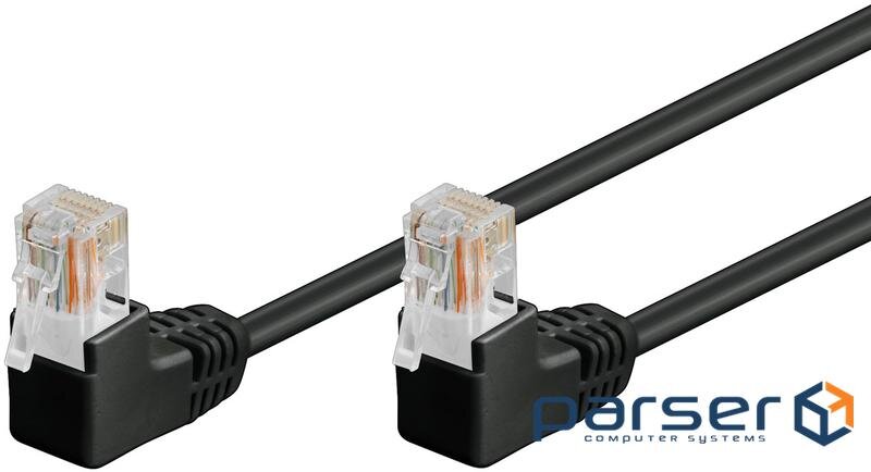 Патч-корд неекранований RJ45 UTP5e 0.25m, patch D=4.9mm AWG26 2x90е Gold,чорний (75.09.6084-1)