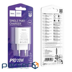Сетевое зарядное устройство Hoco C143A (1USB-C, 3А) 20W White (6942007652063)