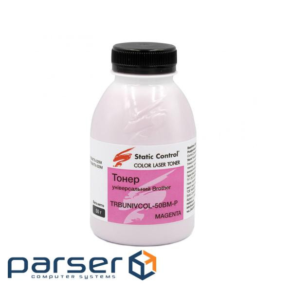 Тонер Brother 50г magenta, фасування Static Control (TRBUNIVCOL-50BM-P)