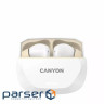 Навушники Canyon Hexagon 7 TWS ANC+ENC Wireless Charge White/Beige (CNS-TWS7WB)