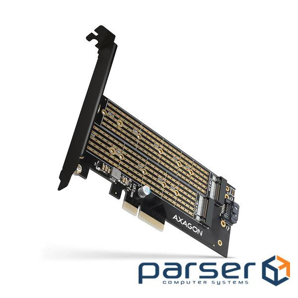 Aдаптер AXAGON PCEM2-D PCIe NVMe+SATA M.2 adapter
