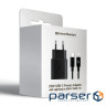 Зарядний пристрій Armorstandart AR-TA800 25W USB-C + cable USB-C to Lightning black (ARM77721)