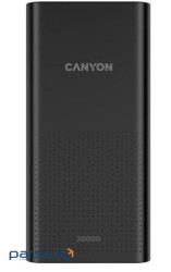 Universal Mobile Battery 20000 mAh,Canyon PB-2001, Black, 1xUSB, 1xUSB-Type-C (CNE-CPB2001B)