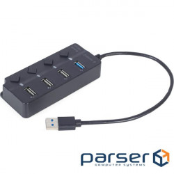 USB hub with switches GEMBIRD UHB-U3P1U2P3P-01