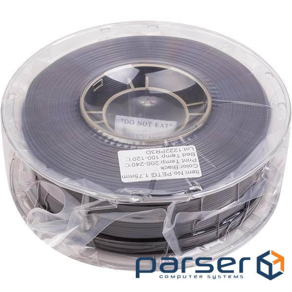 PETG-пластик PowerPlant Filament для 3D-принтера 1.75 мм 1 кг, чорний (PT812905)