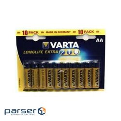 Батарейка Varta AA Varta Longlife щелочная * 10 (04106101461)
