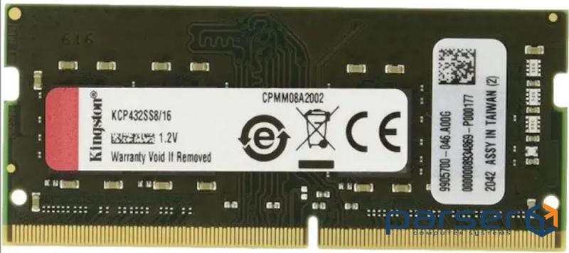 Модуль пам'яті KINGSTON SO-DIMM DDR4 3200MHz 16GB (KCP432SS8/16)