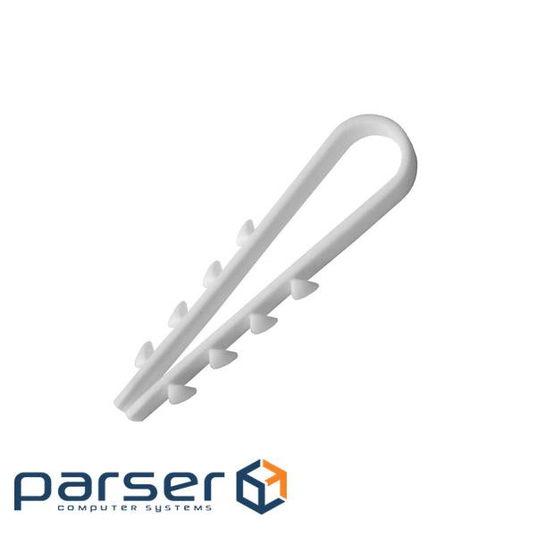 Затискач ялинка 6 mm для кругл.каб (100 шт) НЕЙЛОН, бiл i (CH-6)