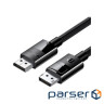 Кабель мультимедійний DisplayPort M to DisplayPort M 5.0m V1.4 braided DP114 black Ugreen (80394)