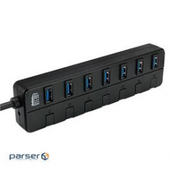 Adesso Accessory AUH-3070P 7 Port USB 3.0 Hub AC Power Adapter with Power Switch with LED Retail
